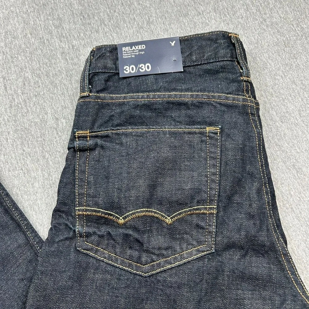 American Eagle‎ Relaxed Dark Wash Jeans Mens 30x30 Straight Leg NEW